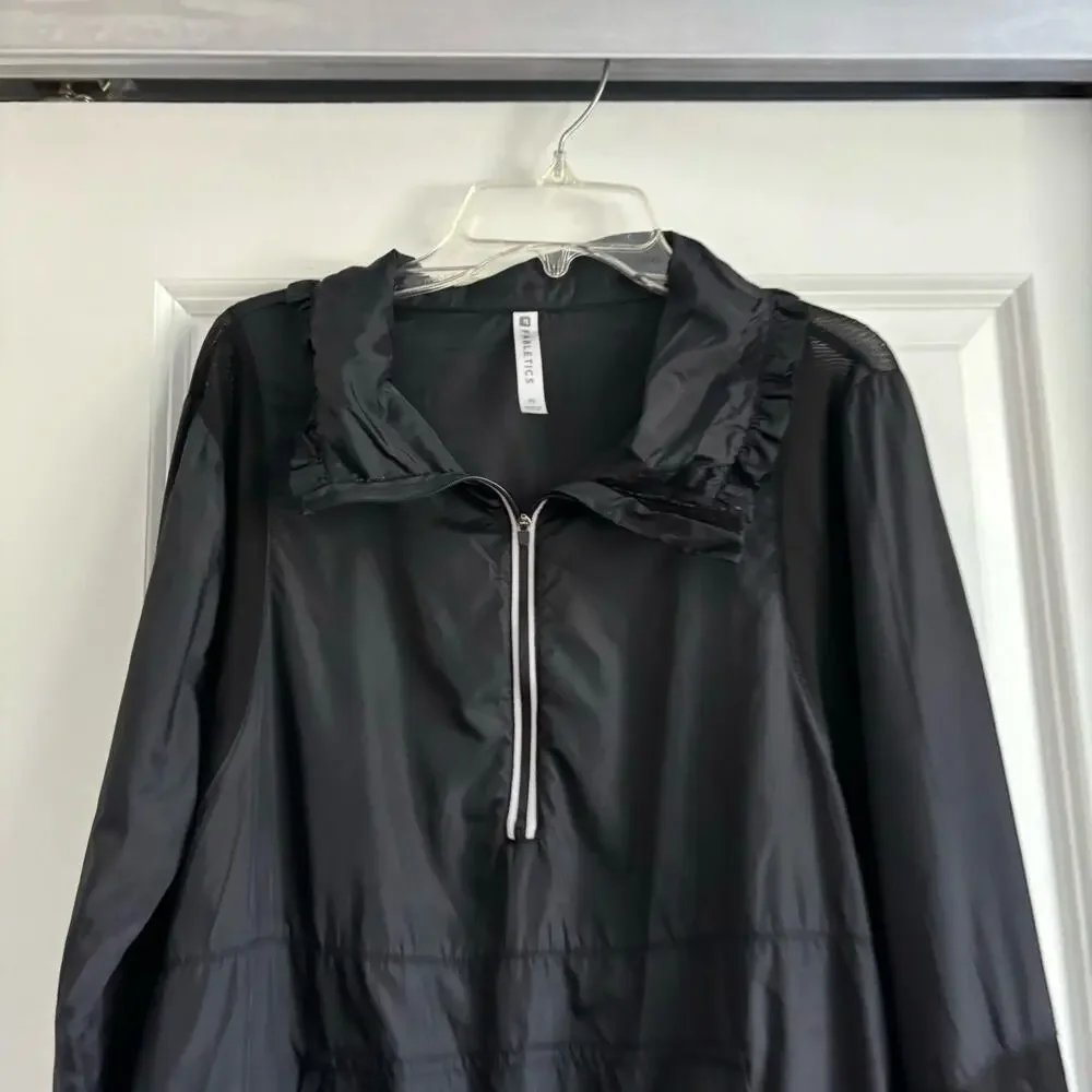 Fabletics Windbreaker Ziva Jacket Black Sz M Athletic Running